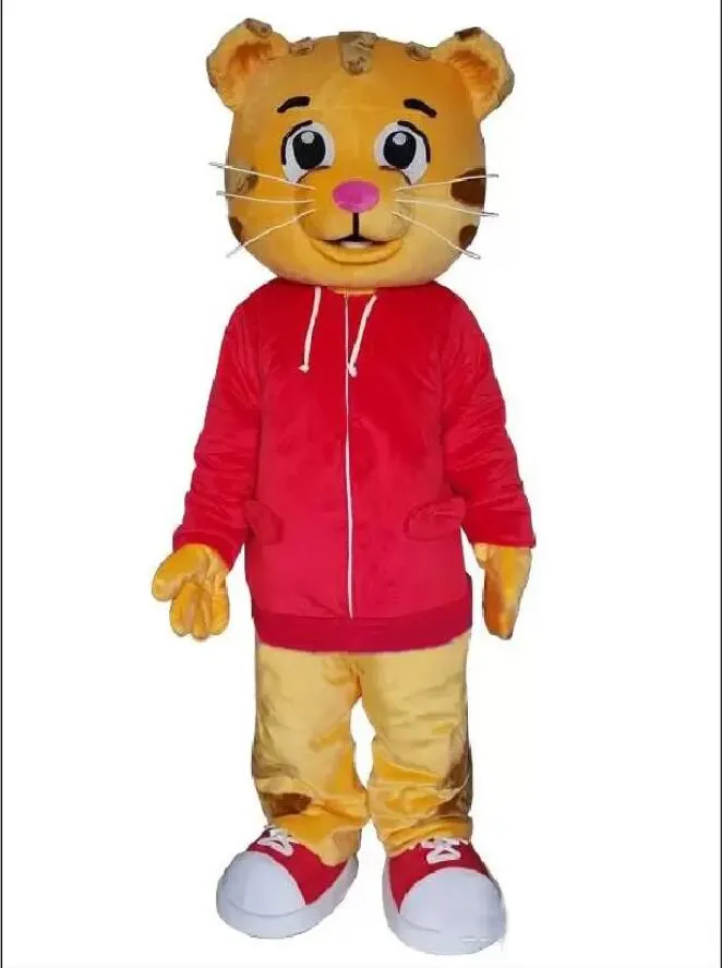 Costume de mascotte de tigre daniel chaud pour adulte Animal grand rouge Halloween carnaval robe de fête Costumes de défilé tenues