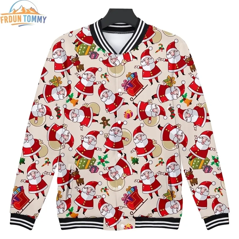 2019 New Christmas Day 3D printing fashion Casual Baseball Jacket Women and men Warm and comfortable Hot Sales kpops Jacket T200111