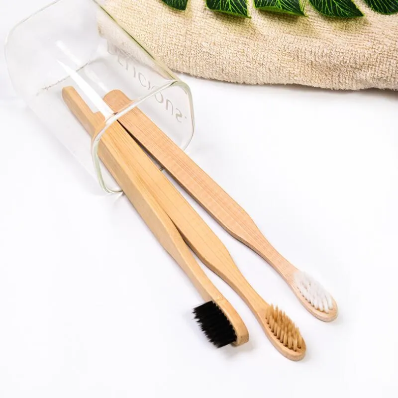 New Natural Pure Bamboo Disposable Toothbrushes Portable Soft Hair Tooth Brush Eco Friendly Brushes Oral Cleaning Care Tools LX3530