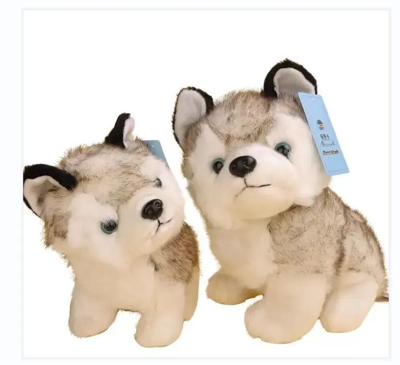 Gros jouet en peluche husky super mignon animal petit chien gris husky jouets en peluche 18 cm 7 "pouces