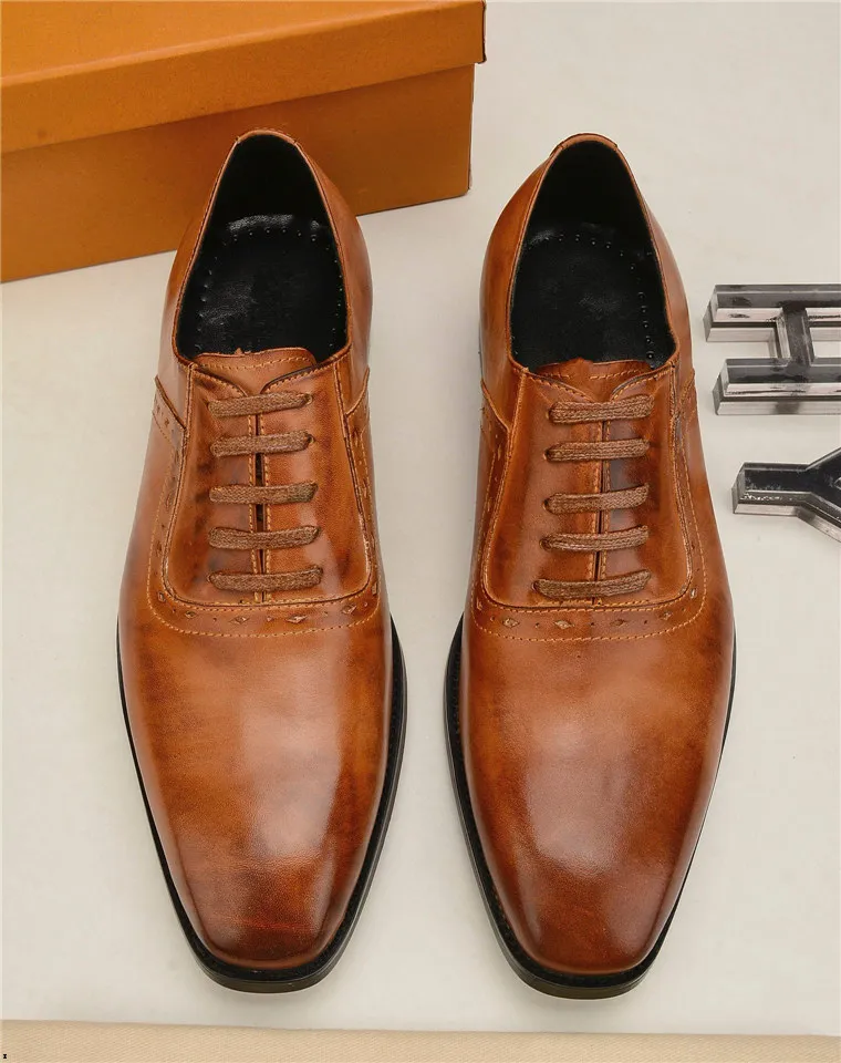 Designer-18ss Designers New Arrival Men Formal Shoes Office Business Wedding Dress shoes Oxfords Bullock Design Handmade Leather shoes big s