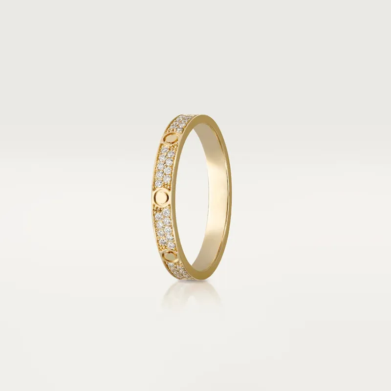 Fede nuziale modello piccolo modello sottile amore per donna uomo acciaio al titanio 316L pieno CZ pavimentato gioielli firmati Aneis Anel Bague Femme Classic