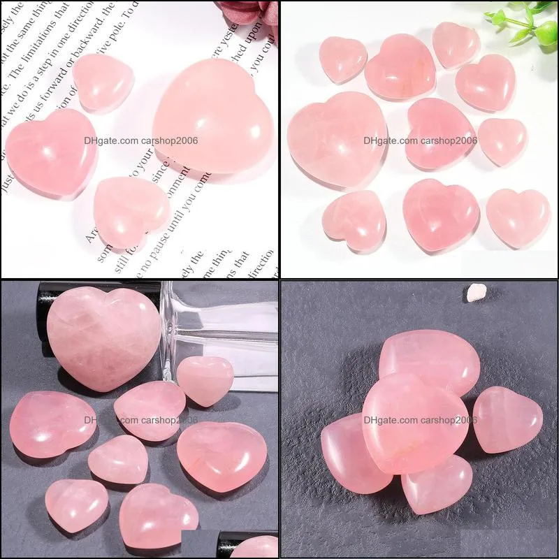 natural non-porous heart love pink rose quartz stone chakra healing stone guides meditation ornaments jewelry accessory