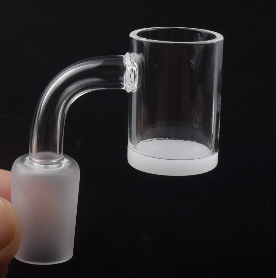 Vrouwelijke Mannelijke 10mm 14mm 18mm Quartz Banger Roken 4mm Dikke Ondoorzichtige Bodem 45 90 Graden 25mm OD Koepelloze Nagel voor Booreilanden Glazen Waterpijp Adapter