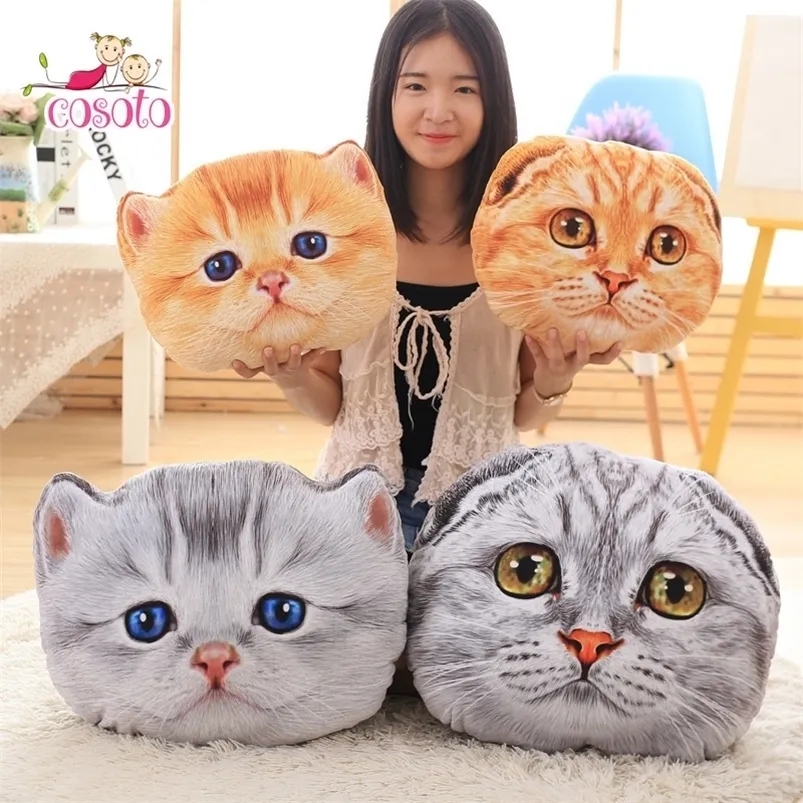 40 centimetri 50 centimetri gatto cuscino auto cuscino creativo farcito forma carina cuscino pisolino cuscino del sedile peluche animali Y200723