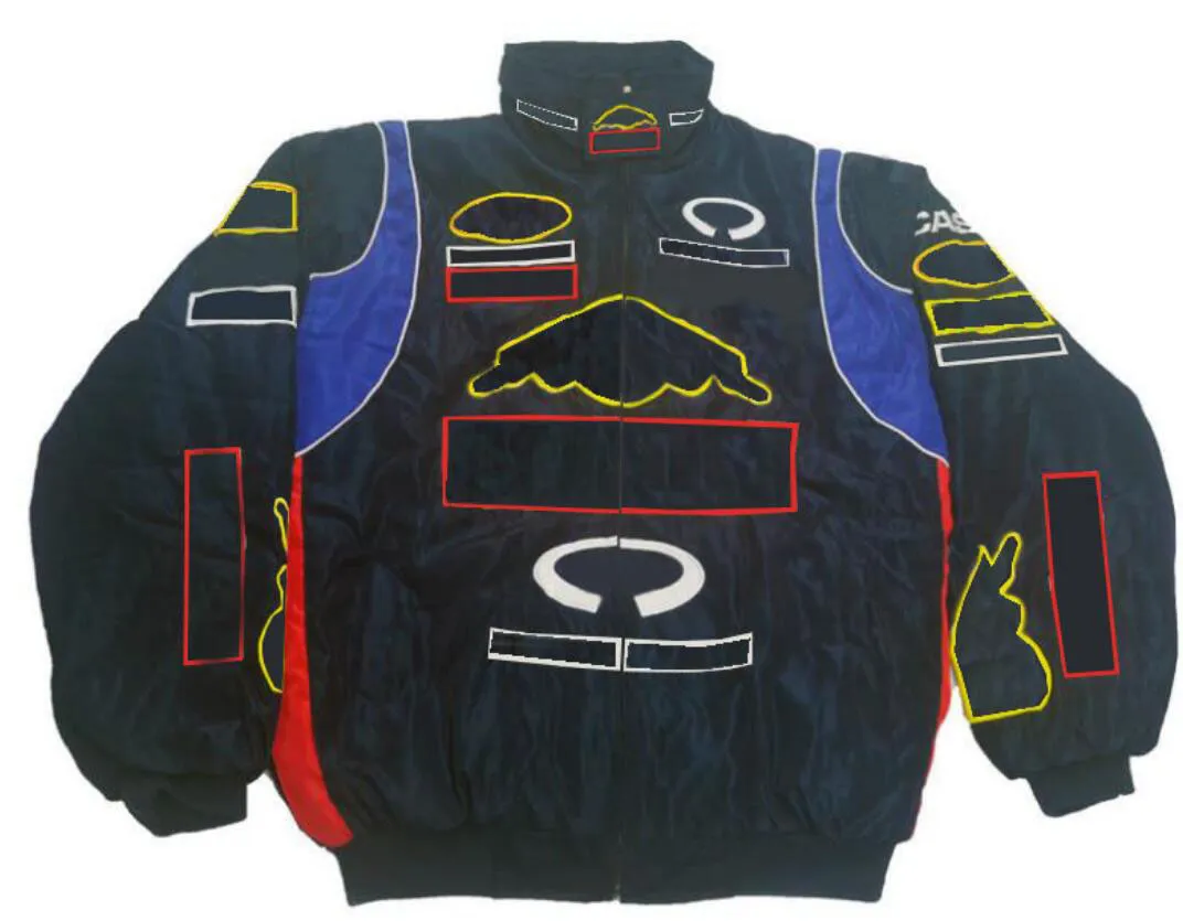 F1 Formel 1 Renn Jacke Winter Auto Volles gestickeltes Logo -Baumwollkleidung Spot 231k307a