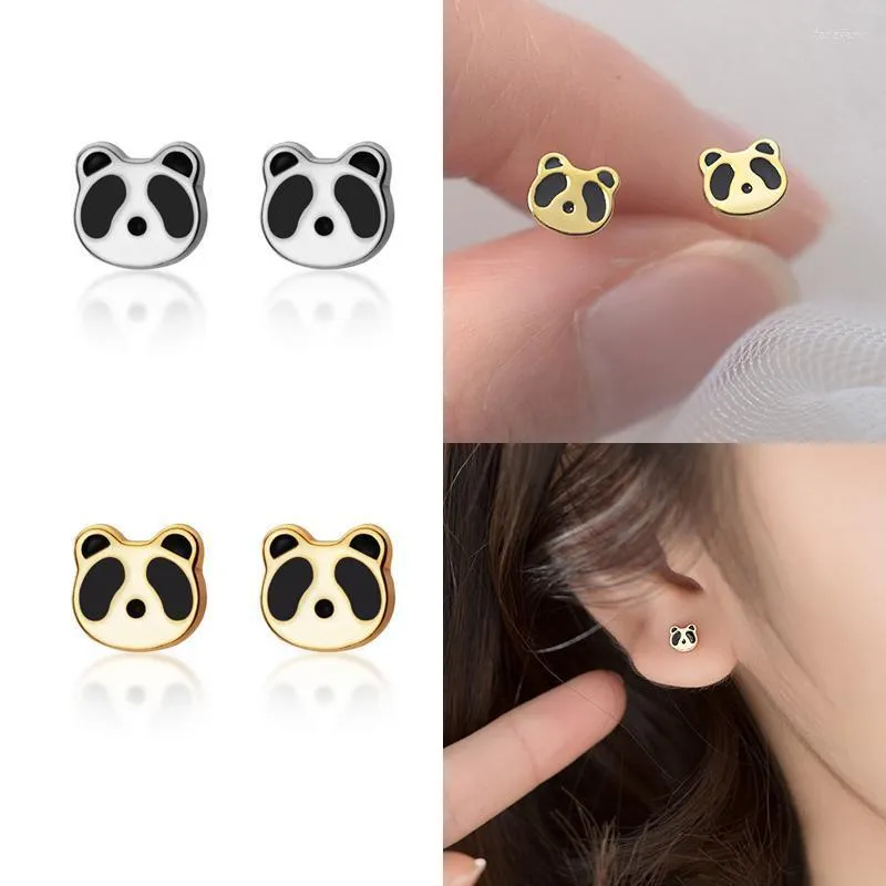 Stud Inzareal 925 Sterling Silver Animal Cute Panda 14K Guldörhängen för kvinnor charm fina smycken minimalistisk accessoriesstud farl22