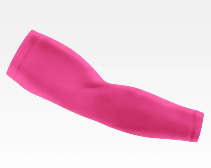 wholesale Ginocchiere per gomiti Nastro per il cancro al seno con nastro rosa solido personalizzato I gomiti di sicurezza comprimono le maniche del braccio Manica mimetica per bambini