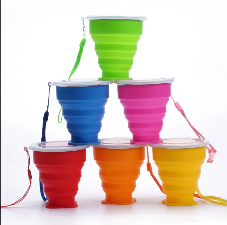 200 ml tasses pliantes en silicone gobelets multifonction