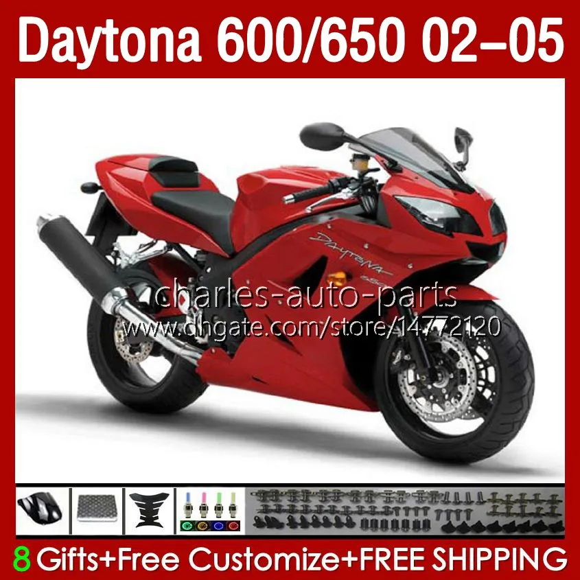 Daytona600 Daytona650 02-05 Bodywork 132no.0 Cowling Daytona 650 600 CC 02 03 04 05 Daytona 600 2002 2003 2004 2005 ABS 페어링 키트 공장 노란색