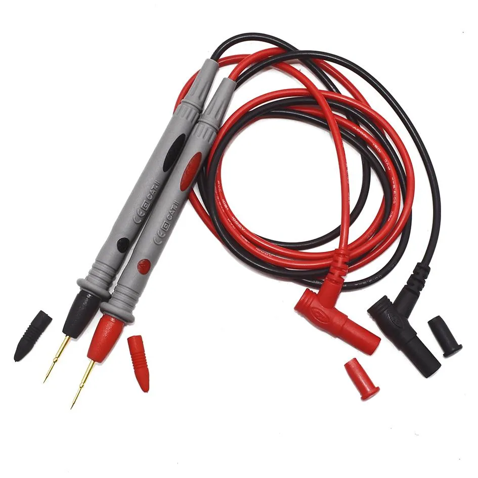 Sonda de multímetro Cables de prueba Pin Aguja Alambre Pluma Cable Negro Rojo para medidor universal Par de pines