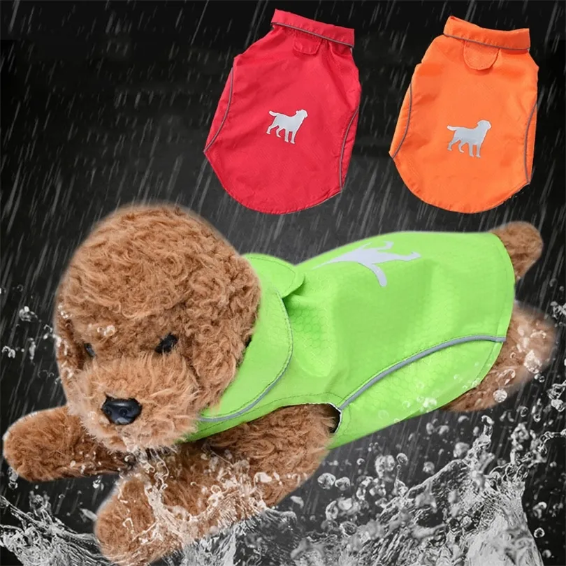 Impermeabile per cani di piccola taglia Impermeabile Abbigliamento per cuccioli di cane Gilet Cappotto per animali Giacca antipioggia Riflettente Poncho per cani medio Maglia traspirante T200328