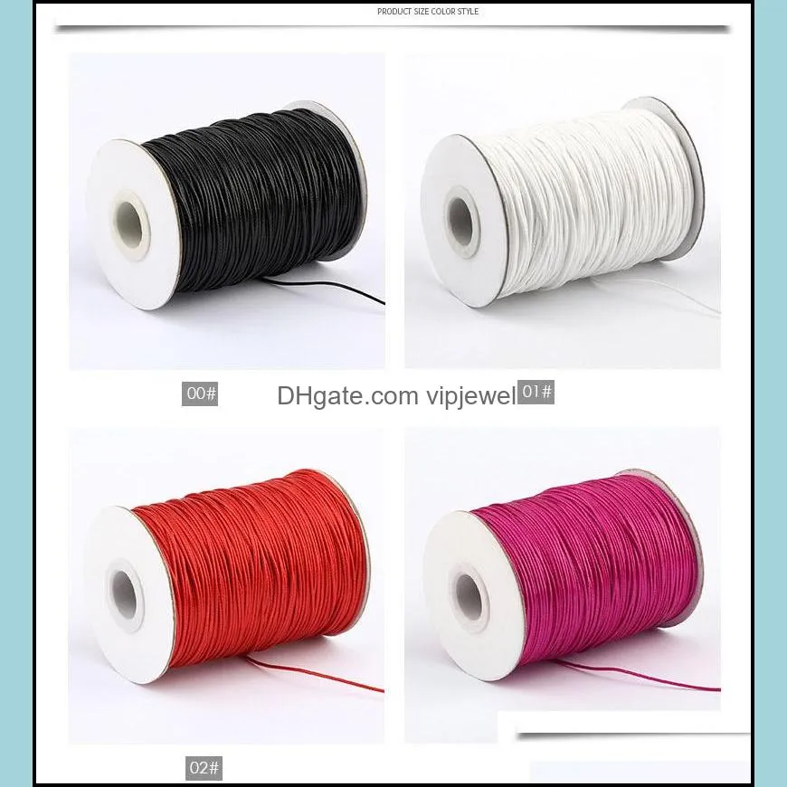 20 colors 1MM 200Yards/volume Waxed Wire Cotton Cords For Wax Jewelry Making DIY Bead String Bracelet Sewing Leather Necklace Findings