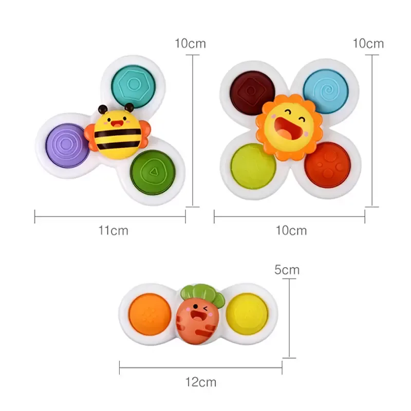 Baby Montessori Animal Sucker Spinner Touch Sensory Toys Grasping Gyro Set Bathing Water Game Kid Relief Stress Fidget Toy Gift 220616