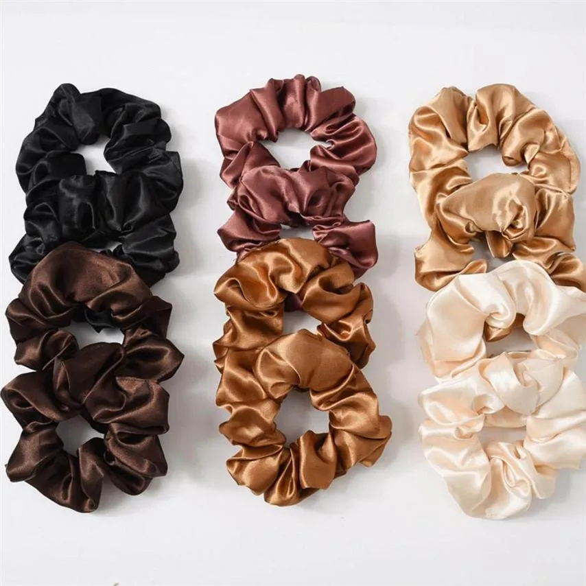 Scrunchies Hairbands Solid Large intestine Hair Ties Ropes Sports Dance Hair Bands Girls Ponytail Holder Hair Accessories 6 Design333e