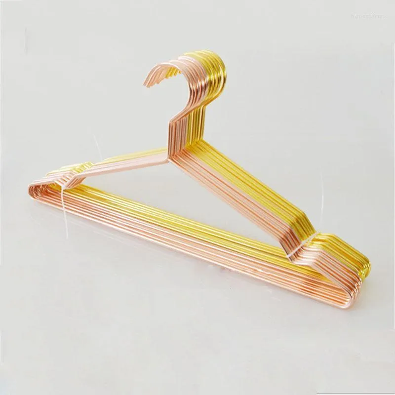 Hangers & Racks 10pcs/lot 42cm Adult Rose Gold Metal For Clothes Shirts Hanger Strong Coats Suit