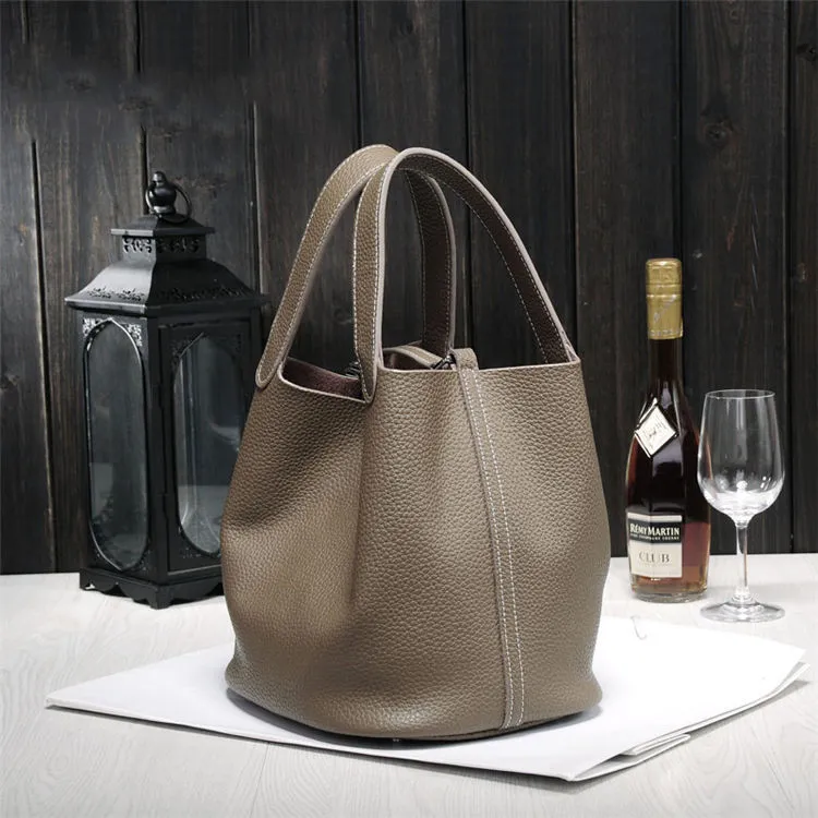 Sac picotin classique 18cm avec serrure designer de luxe sac à main simple pour femmes marques célèbres sacs en cuir véritable de qualité supérieure sac à provisions pour dames