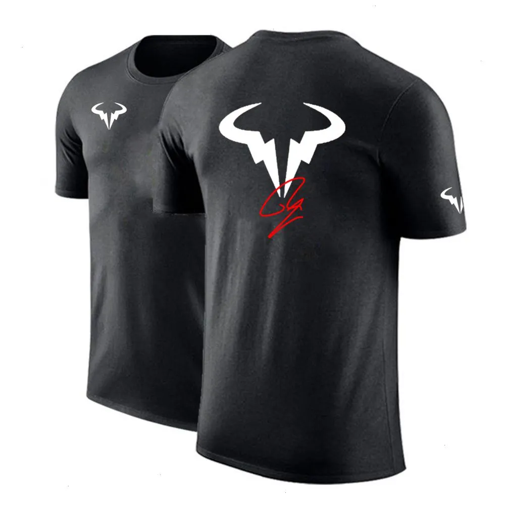 Rafael Nadal Mens Tennis Player Comfortable Tees Round Neck Solid Color Short Sleeves Cotton Fashion Print Casual Tops