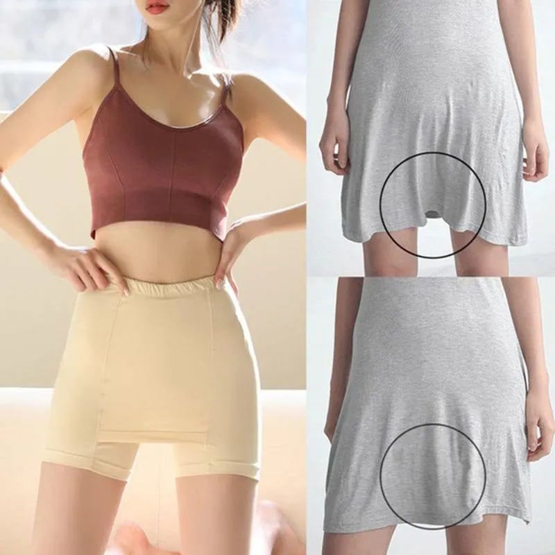 Plus Size Double Layer Safety Anti Chafing Shorts With Elastic Under Skirt  Seamless Summer Underwear For Women From Huanjingg, $24.94