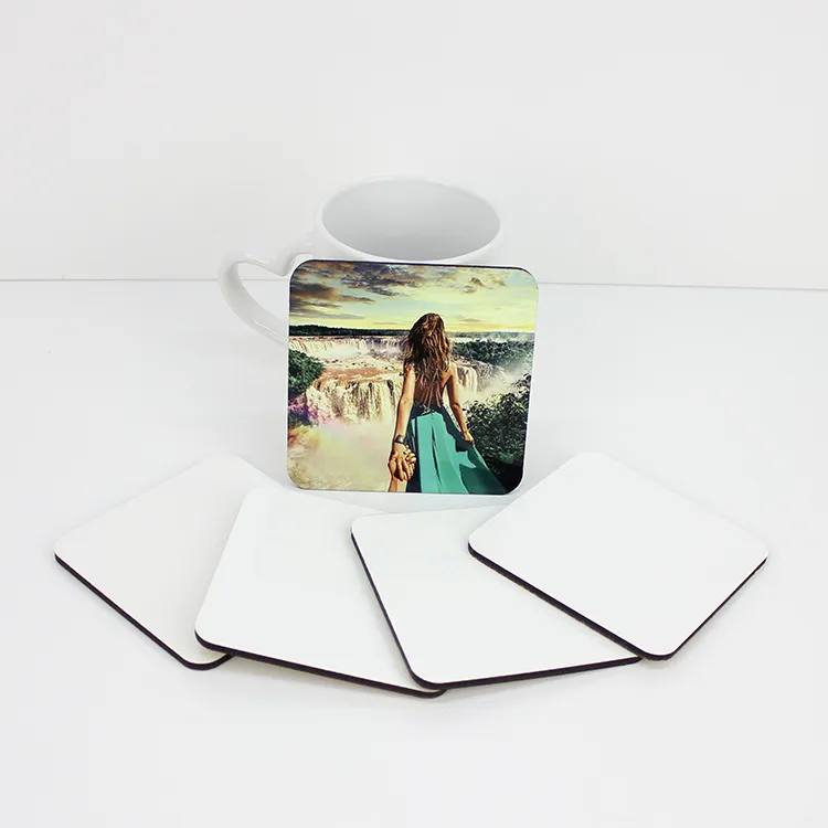 9x9cm Sublimation Coaster Wooden Blank Table Mats MDF Heat Insulation Thermal Transfer Cup Pads for DIY Lover