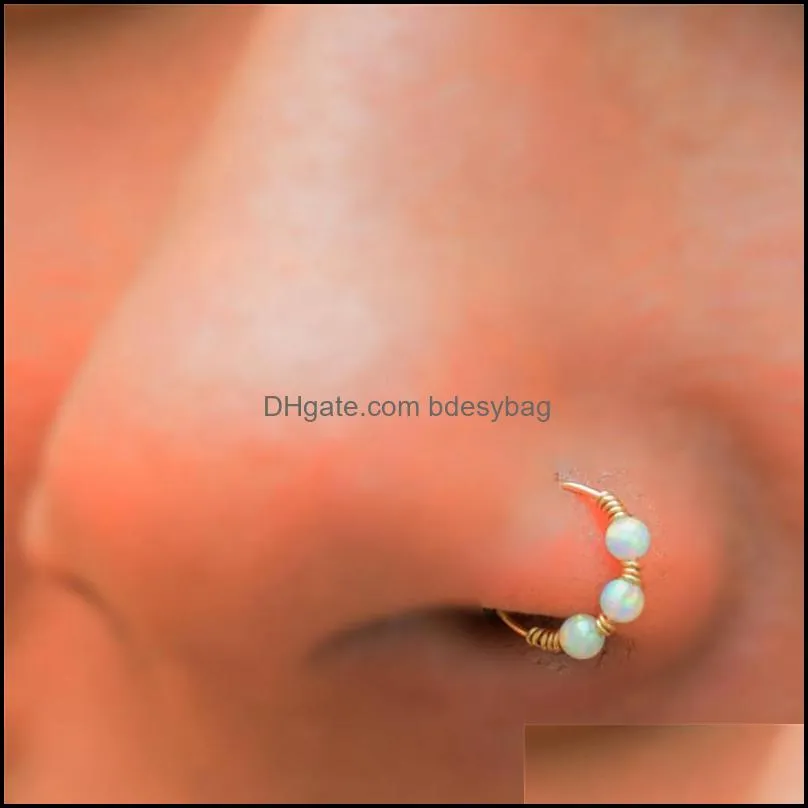 gold filled/925 silver real piercing nose 10mm handmade faux punk ring clip on septum hoop jewelry