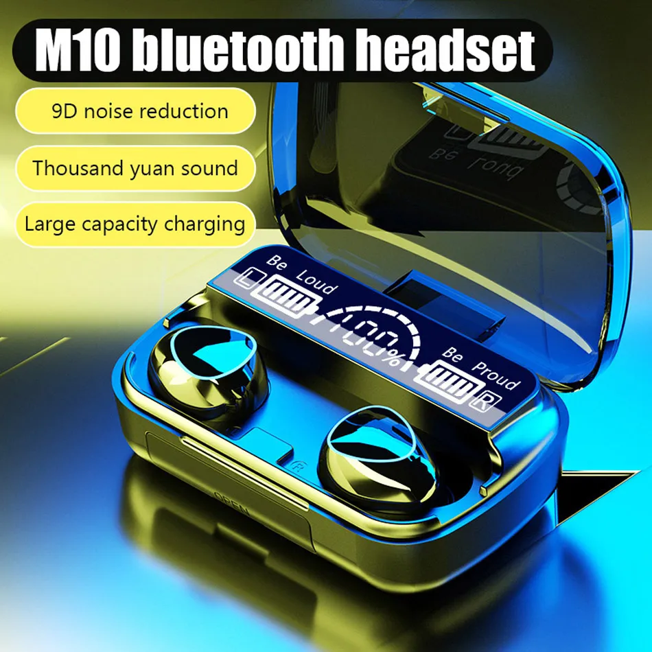 M10 TWS Wireless Headphone Bluetooth 5.3 سماعات أذن ماء سماعات أذن رياضية لـ Huawei Oppo Xiaomi Music Headset