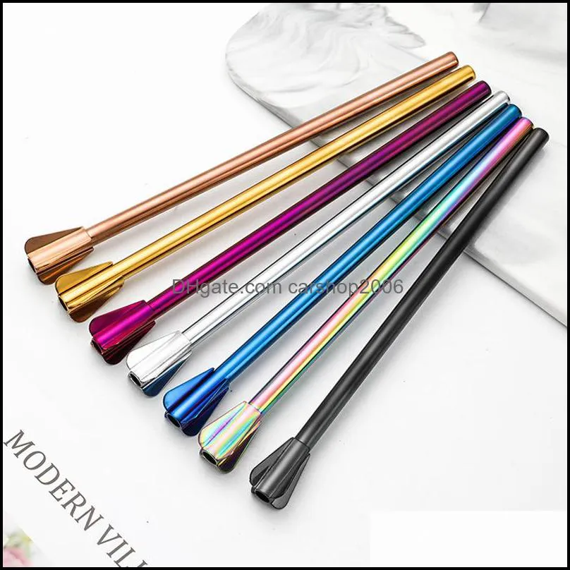 new arrival 8mm stainless steel colorful milk tea reusable drink straw stir stick cocktail mixer