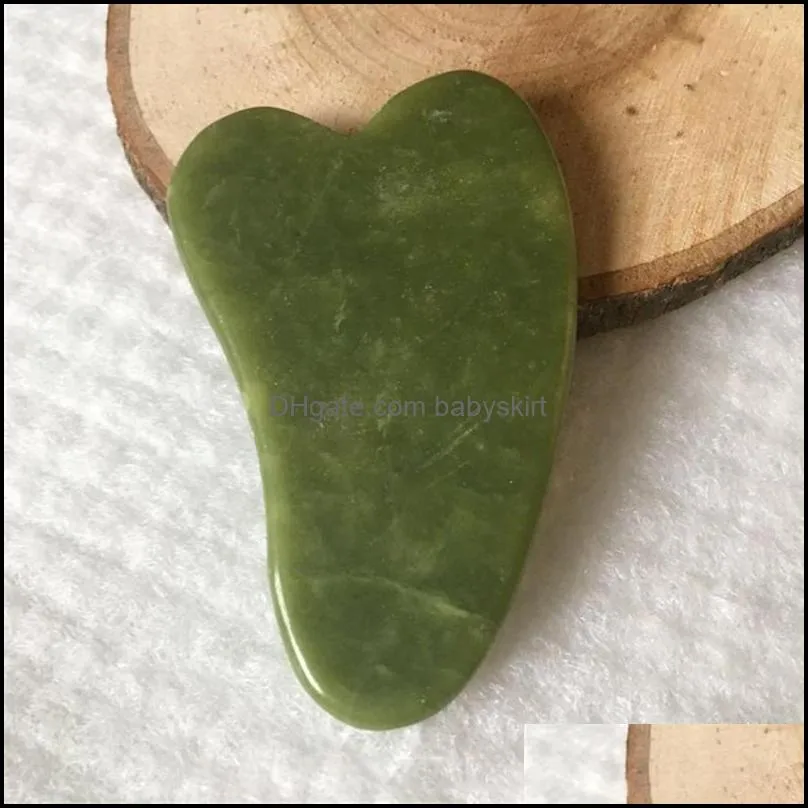 Massage Stones Gua Sha Set Natural stone Green Jade GuaSha Board Massager for Scraping Therapy Jades Roller