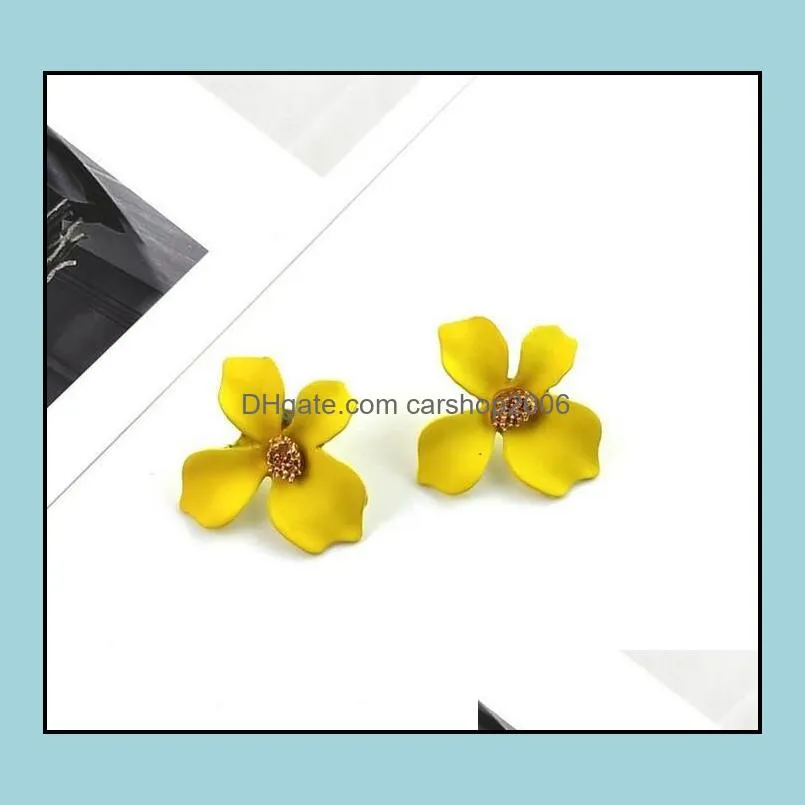 Personalized Candy Color Flower Stud Earring New Fashion Small Flower Earrings for Women Girls Korea Style Jewelry