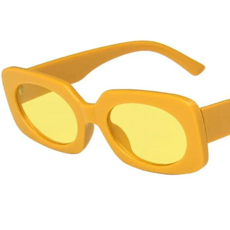 Mode solglasögon unisex godis färg solglasögon hip hop adumbral anti-uv glasögon retro glasögon rektangel prydnad