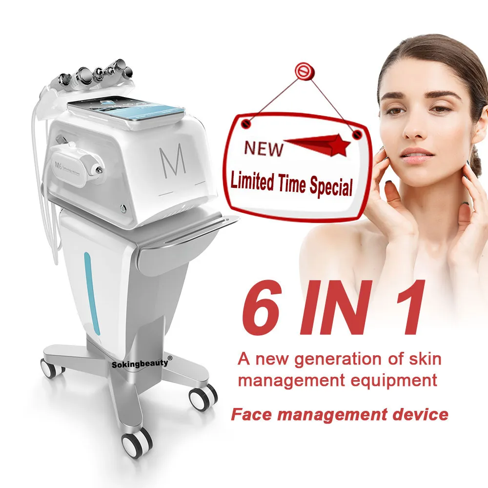 6 I 1 Microdermabrasion Ultrsound Cold Hammer Machine Multifunktion Korean Model Hydra Dermabrasion RF Bio Microcurrent Bipolar Radio Frequency Spa Machine