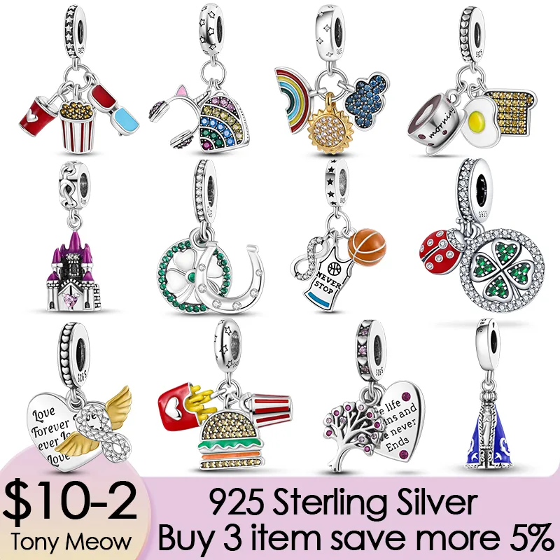 925 Silber für Pandora Stitch Bead Hund Elefant Motorrad Armband Charm Perlen baumeln DIY Schmuck Zubehör