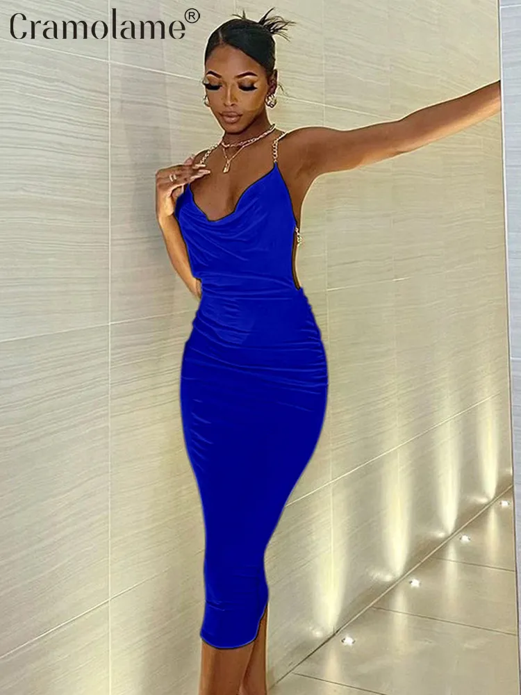 maternity bodycon mini dress Tan Tight Midi Dress: Sexy Slit Cross-Halter Cutout O-Rings Khaki / L main image 0