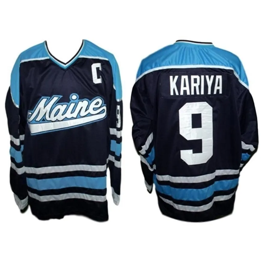 Nikivip Paul Kariya #9 University of Maine Black Bears 1993 Vintage Navy Blue Retro Ice Hockey Jersey Men Stitched Custom Number Name Jerseys