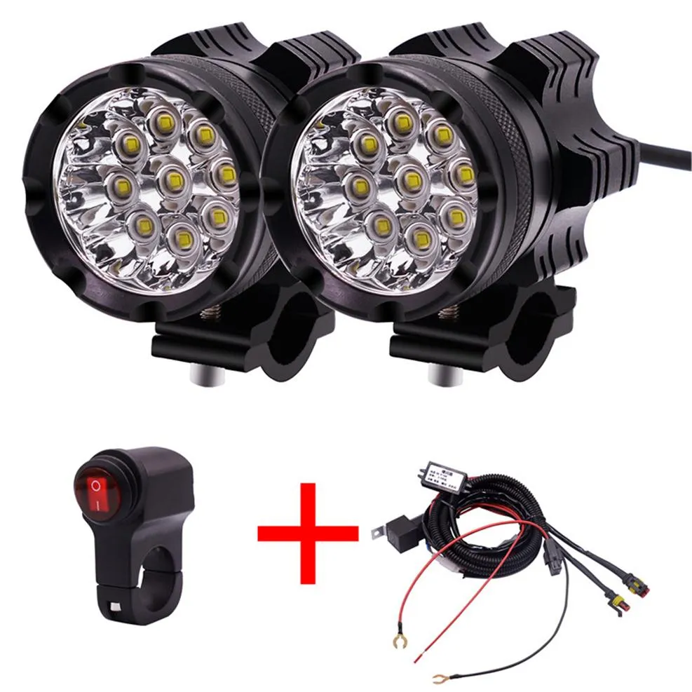 1 Paar Motorrad -LED -Scheinwerfer 12V 90W 11000LM LED -Motorrad -Motorrad -Scheinwerfer Moto Spot Head Light Auxiliary Lampe DRL3045