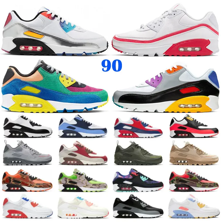 Mens 90 Casual Shoes Triple White Black Sport Running Women Trainers Valentines Air Day Wolf Red Grey Designer Sneakers