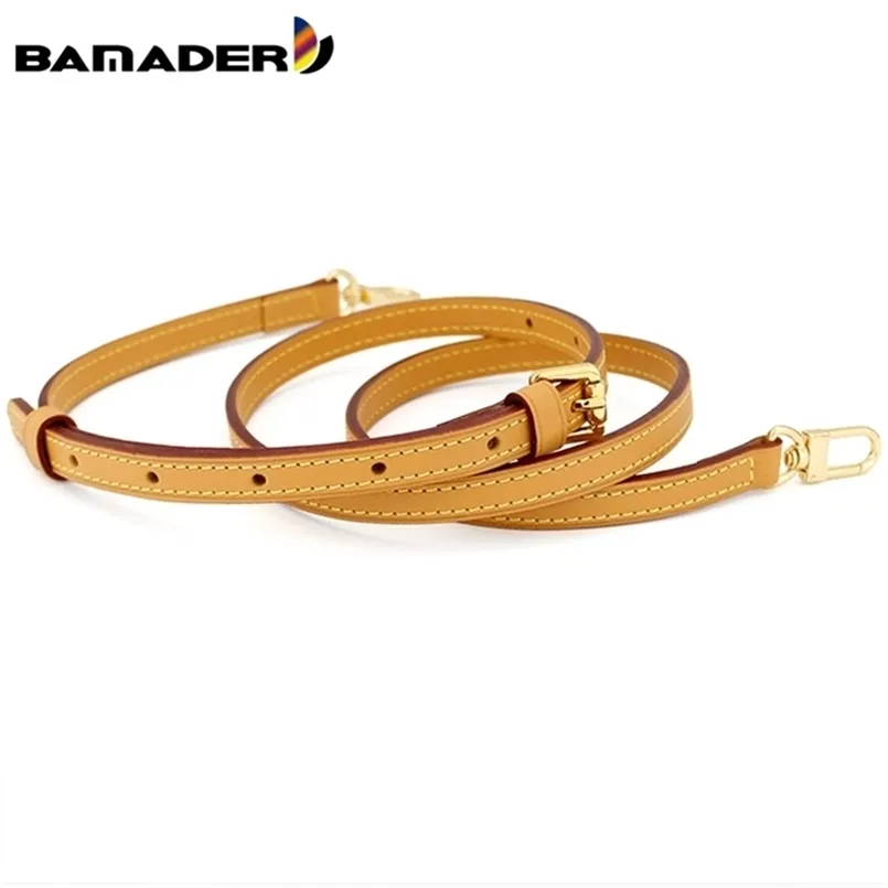 BAMADER Cowhide Bag Strap Apply Brand Fashion Woman Bag High Quality Genuine Leather Replace Apricot Yellow Bag Shoulder Strap 220610