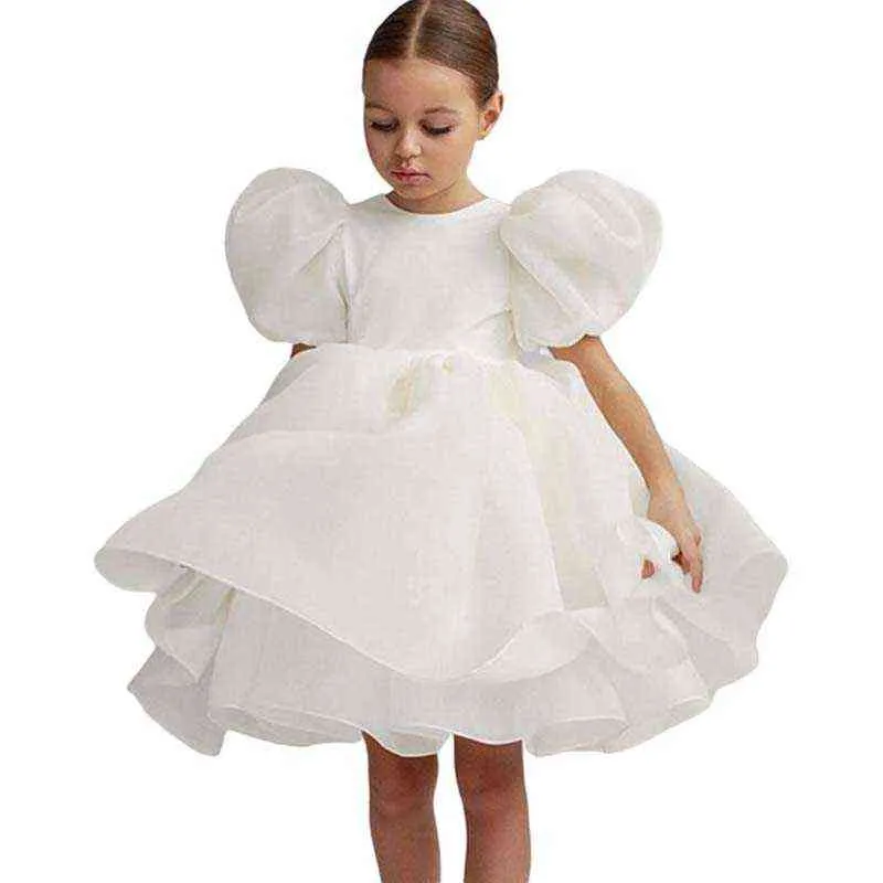 2022 New Girls Princess 드레스 스팽글 레이스 레이스 웨딩 파티 Tutu Fluffy Gown for Children 어린이 저녁 공식 의류 1-10y G220518