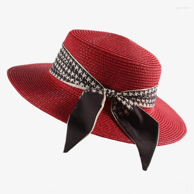 Elegant Wide Brim Straw Hat With Bow With Bow Detail For Women Perfect