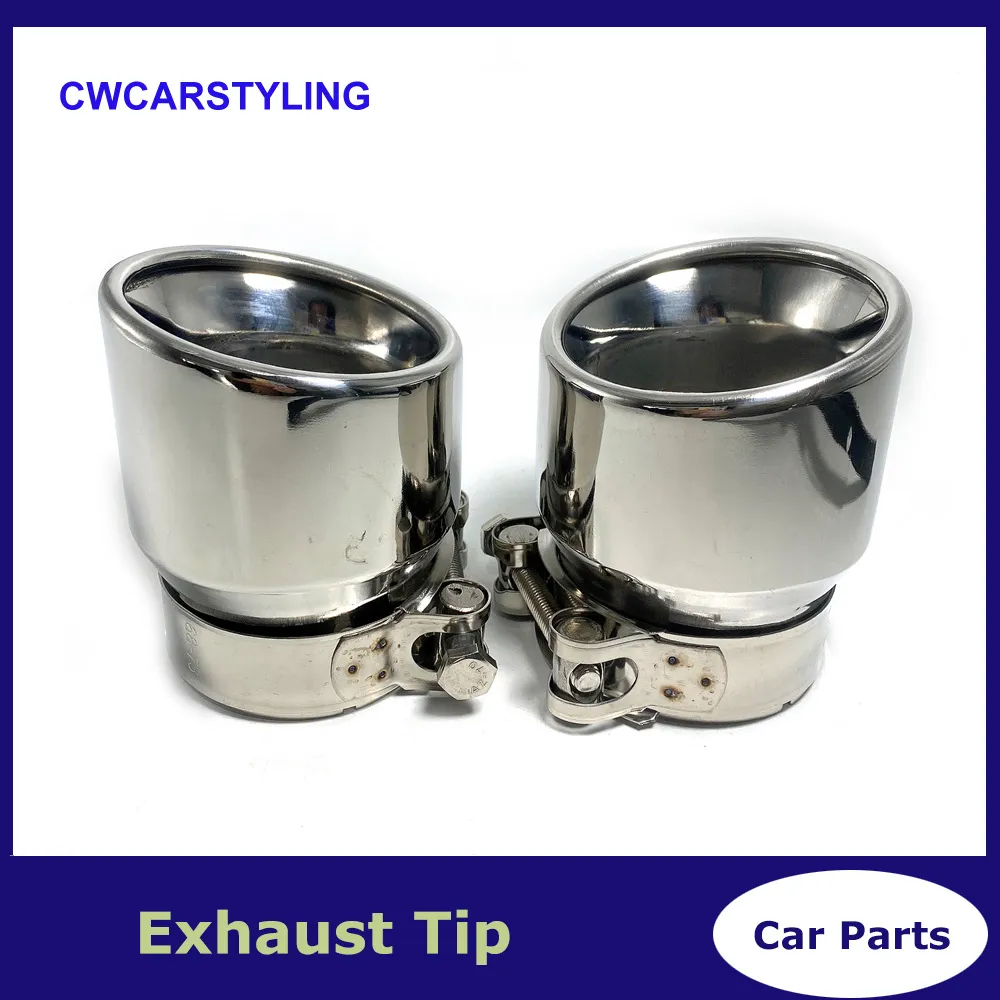 1PCS Inlet 63mm Outlet 89mm stainless steel universal Exhaust Tip Muffler pipe For BMW BENZ AUDI VW Car Accessories