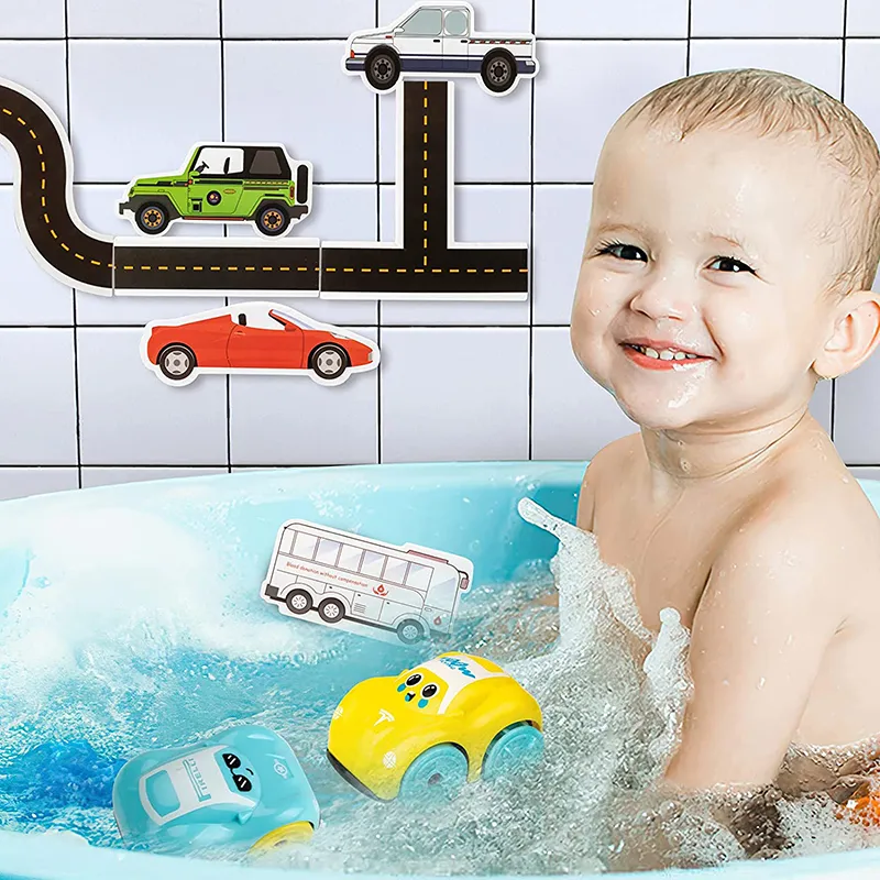 Traffic Theme Bath Toy Set With Foam Water Toys