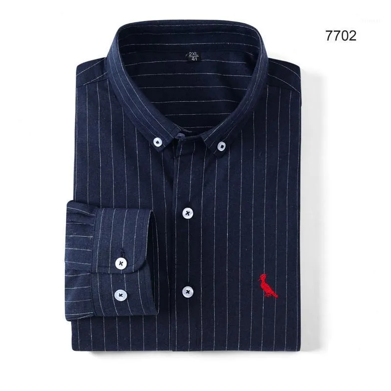 Mäns Casual Shirts 2022 Reserva Aramy Striped Shirt Borstat Tyg Långärmad Regular-Fit Soft Plaid Top