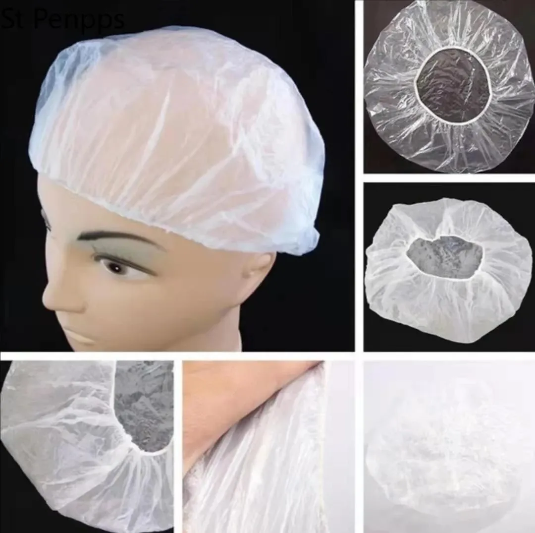 100 Pcs Clear Disposable Shower Caps - PVC Hair Protection For Home, Hotel, Or Travel