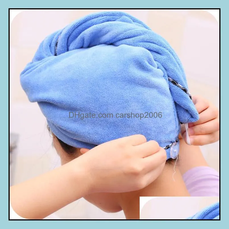 shower caps drying towel turban wrap hat cap spa bathing magic quick dry microfiber towels 24*65cm hair tools lxl813y