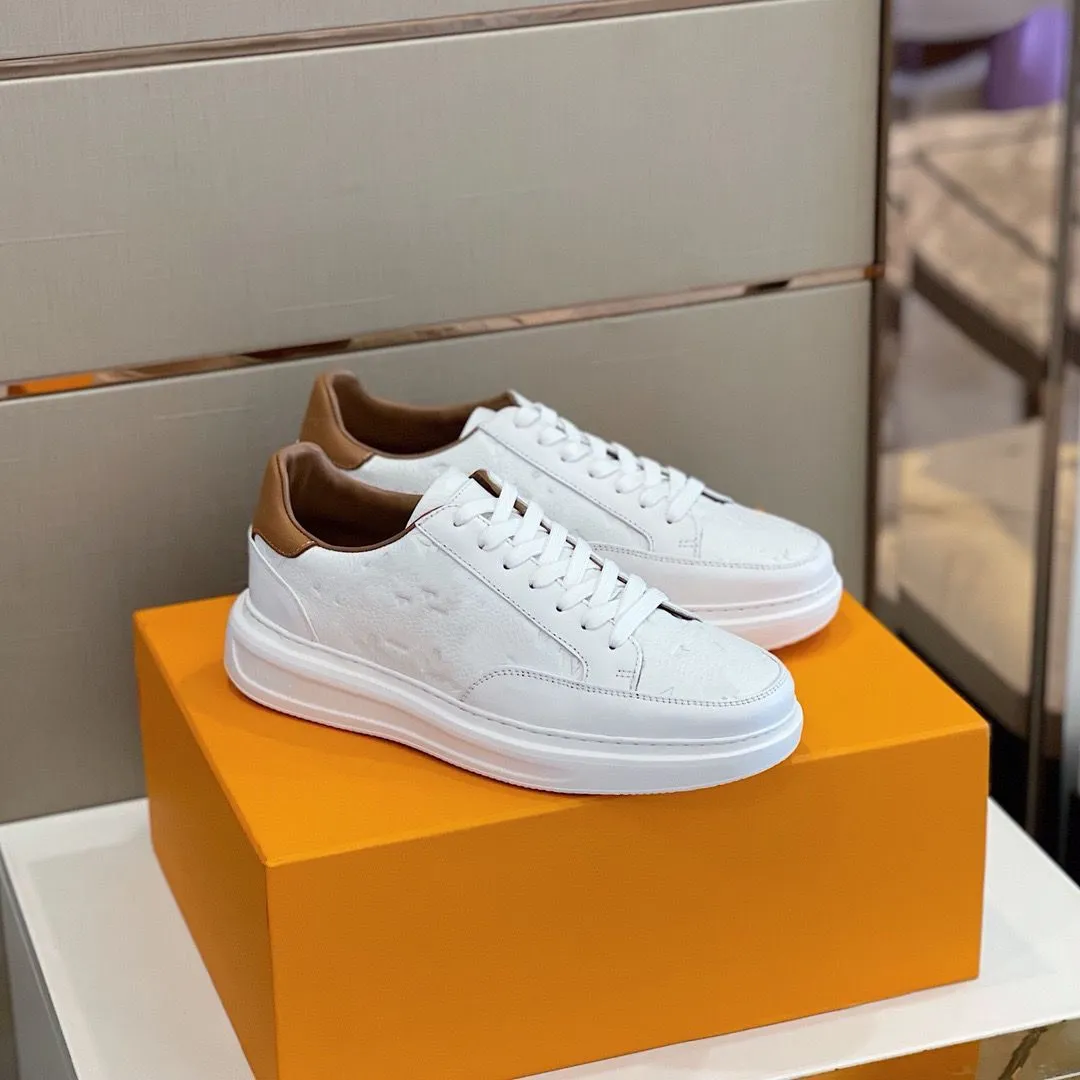 Hoge kwaliteit Lente heren Schoenen luxe designer sneaker bijpassende witte matte koeienhuid met dezelfde kleur buitenzool size38-45 mkjkk00001