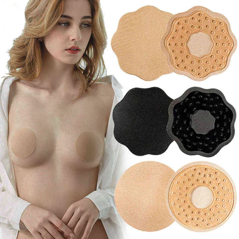 5PC Reusable Women Breast Petals Nipple Cover Invisible Petal Adhesive Strapless Backless Lift Bra Pad Skin For Party Weding Dress Y220725