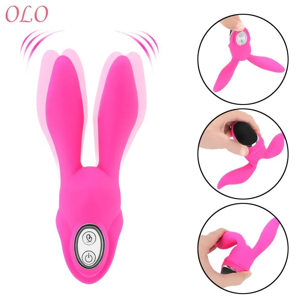 Silicone Rabbit Shape Erotic Dildo Vibrator 7 Frequency Clitoral Stimulator sexy Toys For Women G Spot Vagina Massage