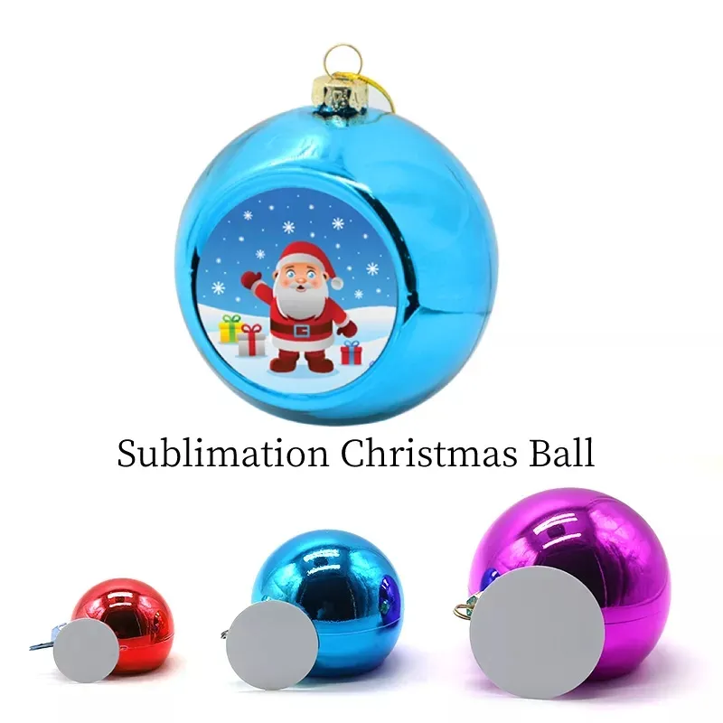 Pendentif d'ornement de noël pour arbre de noël, décoration de maison, chaîne de boule de noël vierge par Sublimation de 6cm