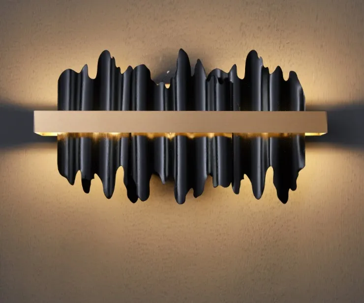 Nouvelle applique murale led moderne lumière or/noir chambre salon lampes de luxe décor à la maison luminaires de chambre