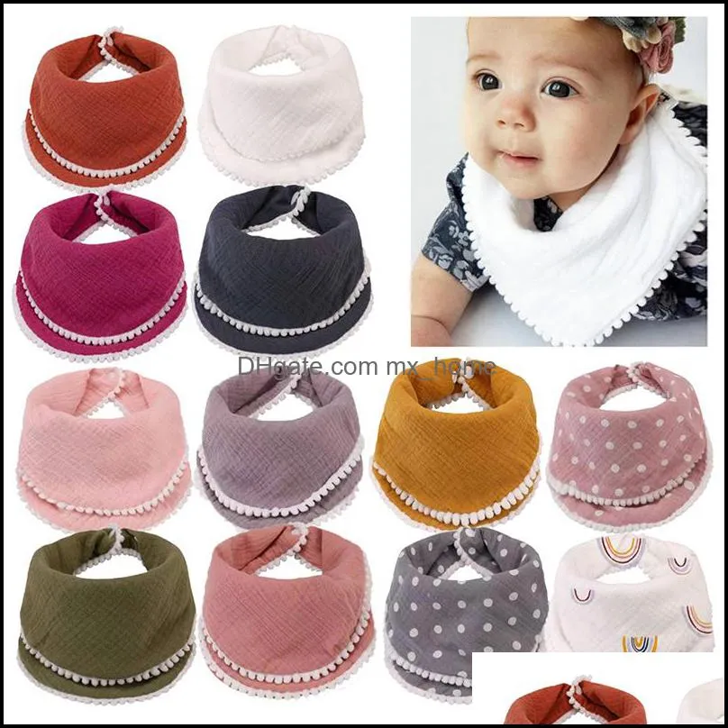 Bibs Busp Cloth Baby Feed Baby Kids 출산 20 색상 유아용 타액 도역 안면 INS 삼각형 DHAIT